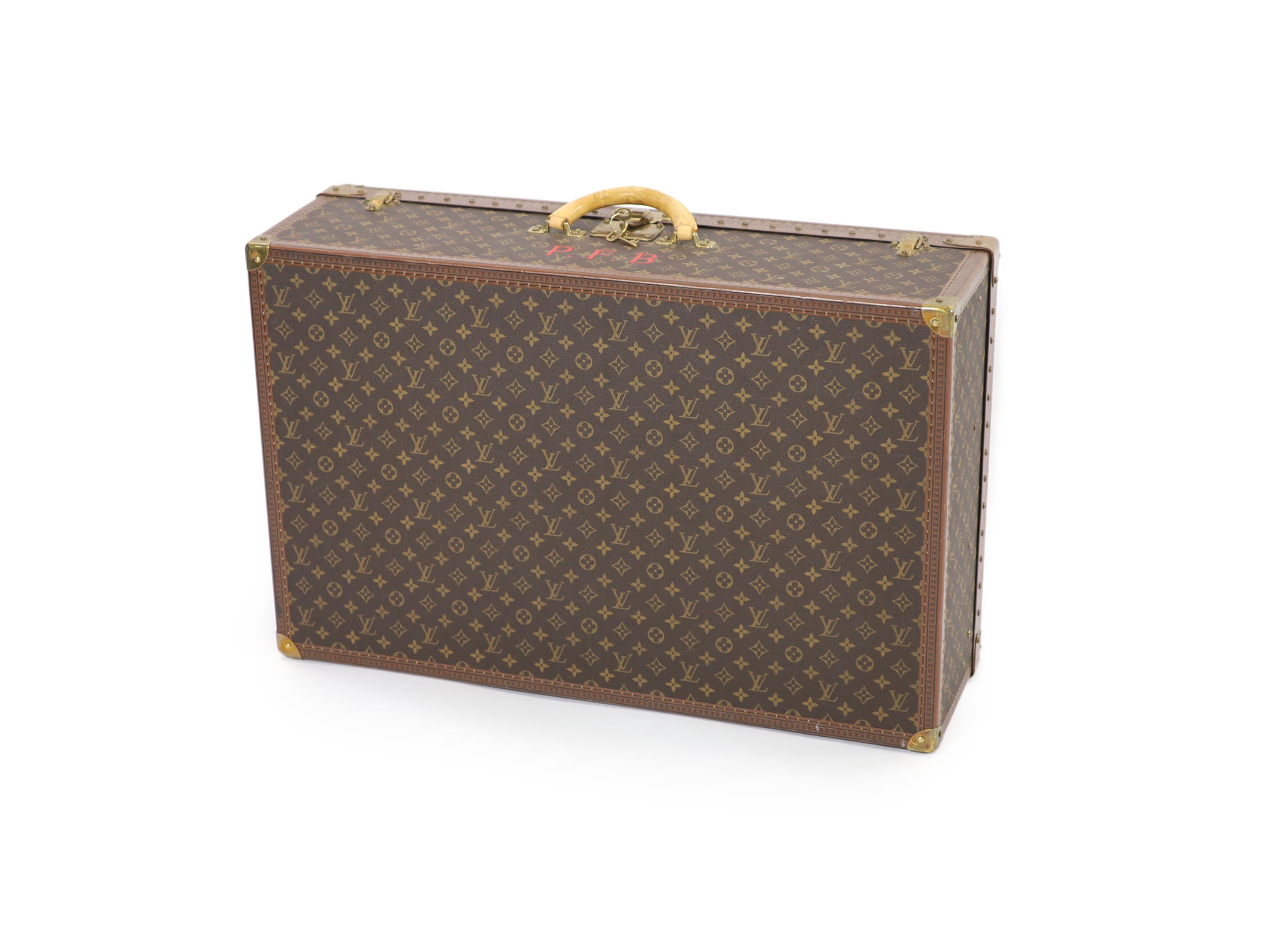 A modern Louis Vuitton Alzer 80 suitcase trunk, 80.5cm wide